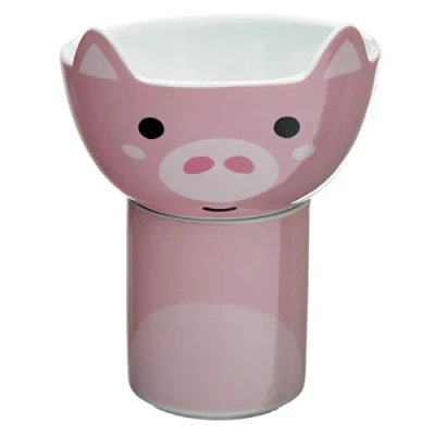 Image of Puckator Porcelain Pig Children&#039;s 2 Piece Mug &amp; Bowl, Breakfast Lunch Dinner Set, Home Kitchen, Multicolour, Bowl 300ml 8x11x11cm 200ml 7.5x9.5x6.5cm, Food Dishwasher Microwave Safe