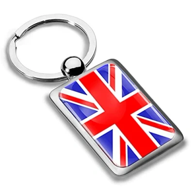 Image of Biomar Labs® 3D Metal UK Union Jack Great Britain England Flag Keyring Key Ring Accessories Men Women Keychain Gift KK 216
