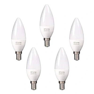 Image of E14 LED Candle Light Bulb 8W C38 Cool White 6400K 640LM (Pack of 5)