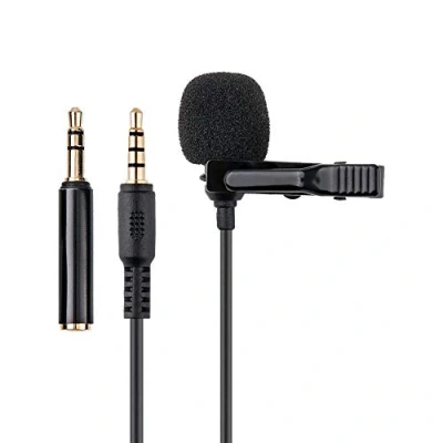 Image of KIWIFOTOS Omnidirectional Lavalier Microphone, 3.5mm TRS TRRS Condenser Lapel Microphone Recording Mic for Camera Camcorders PC Smartphones ZOOM Handy Recorders (2m / 6.6&#039;)