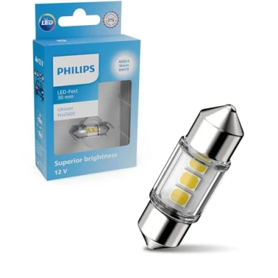 Image of Philips Ultinon Pro7000 LED Festoon car signaling bulb, 4.000K warm white, 30mm, 12V