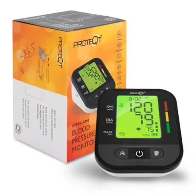 Image of Proteqt Arm Blood Pressure Monitor: Dual User, Approved NHS UK Monitors, Large 4 Color LCD &amp; Adjustable Cuff, Irregular Heartbeat Detection
