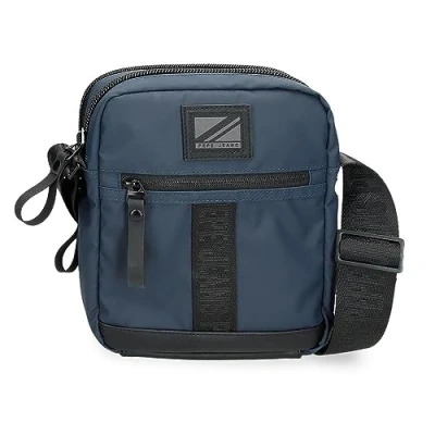 Image of Pepe Jeans Hoxton Shoulder Bag Two Compartments, blue, 17 x 22 7.5 cm, Polyester, One Size, Compartment