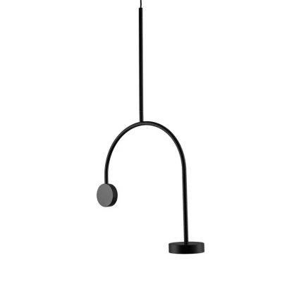 Image of AYTM LED pendant light Grasil, black, marble, height 97 cm