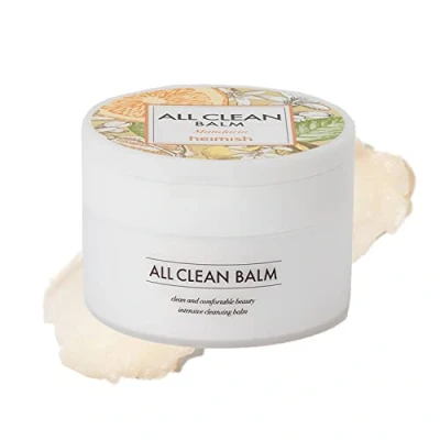 Image of HEIMISH All Clean Balm Mandarin 4.0 fl oz/120ml Cleansing to Oil and Milk Removes Waterproof Makeup, Blackheads Refreshing Citrus Scent Natural Color Vegan