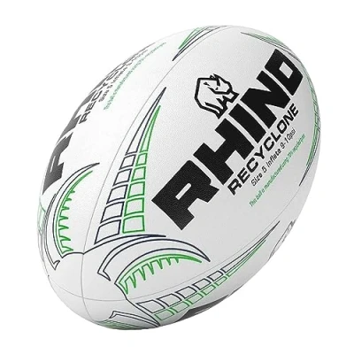 Image of Recyclone Rugby Ball White Size 5