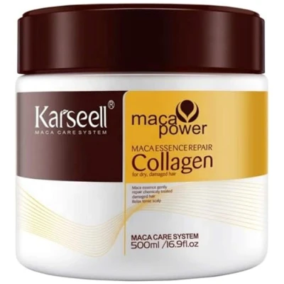 Image of KARSEELL Collagen Hair Mask for Deep Repair, Intense Hydration, Dry and Damaged Hair, Eliminates Frizz, Protection Against UV Rays, All Types 500 ml.