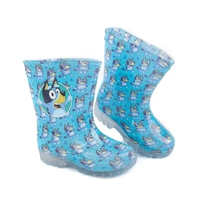 Image of Bluey Wellies Kids Toddlers Girls Boys Animated Blue Heeler Puppy Rain Wellington Boots Water Resistant Walking Shoes Childrens TV Show 10 Child