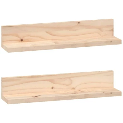 Image of vidaXL Wall Shelves 2 pcs 50x11x9 cm Solid Wood Pine