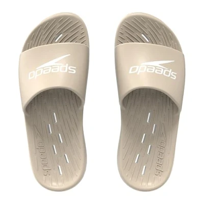 Image of Speedo Men&#039;s Slides Pool Sliders Quick Dry, Pale Tan, 9 UK