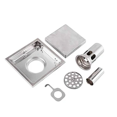 Image of 304 Stainless Steel 110 X 110mm Bathroom Shower Tile Insert Square Floor Drain Strainer