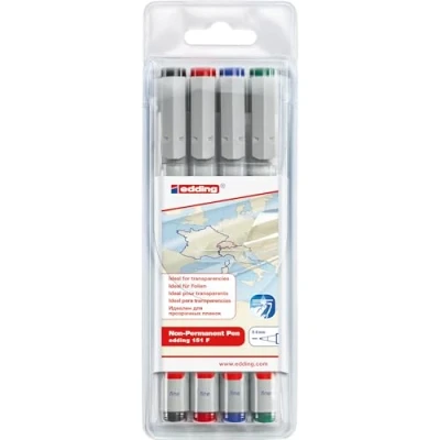 Image of Edding 4 151 F Overhead Projector Non Permanent Marker Set 0.6 mm Pack of