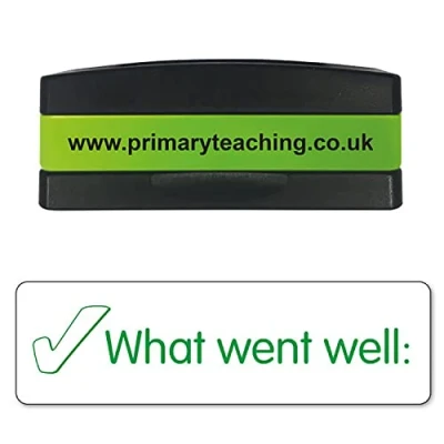 Image of Stackable What Went Well Tick Pre Inked School Teachers Feedback Marking Stamper Stamp 44x13mm Primary Teaching Services