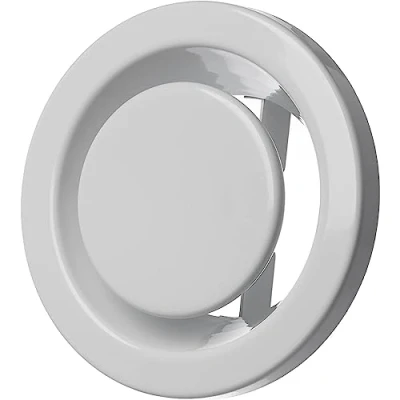Image of Ø 100mm / 4 inch White Metal Diffuser with Clamp Springs Exhaust Air Valve Ventilation Cover