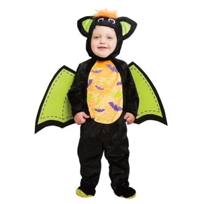 Image of amscan (CC Hood) (PKT) (PDBBAT) Child Iddy Biddy Bat Costume (6 12m)