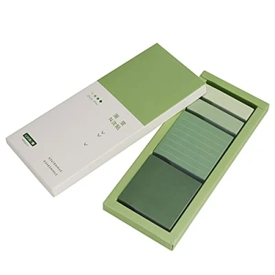 Image of Green Sticky Notes Set, 240 Sheets Lined Pastel Note Pads, Portable Macaron Notes, Self Stick Index Tabs Flag Organizer for Planner, Bullet Journal, Calendar (Avocado Green)