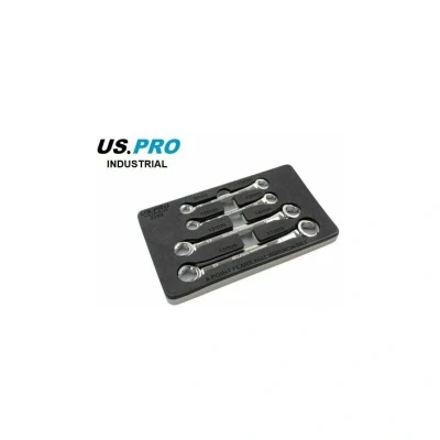 Image of US PRO INDUSTRIAL 4pc Flare Nut Spanner Set Brake Fuel Pipe Wrench 9mm 15mm in Foam Tray