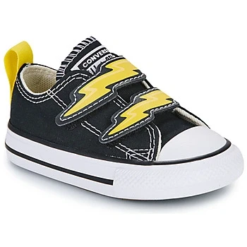 Image of Converse Chuck Taylor ALL STAR Electric BOLT EASY ON Unisex Trainers for kids, Size: 4K, Black/golden wren Textile