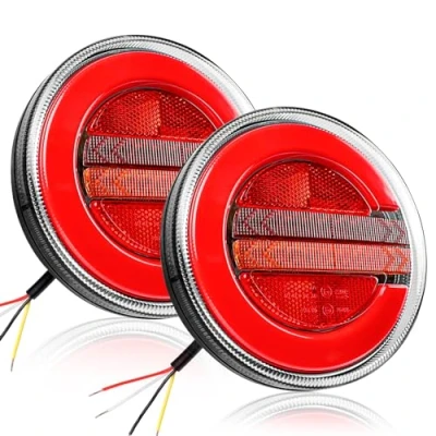 Image of Yinaolan 2Pcs LED Rear Trailer Lights, 12/24V Waterproof Tail Light Stop Brake Turn Signal Indicator Lamp for Caravan Van Boat Camper Truck Lorry Tractor E mark