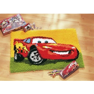 Image of Vervaco Latch Hook Rug: Lightning McQueen, Acrylic, Multi Colour, 60 x 2 30 cm