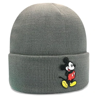 Image of Disney Mickey Mouse Knit Light Winter Beanie Hat for Men, Grey, S L