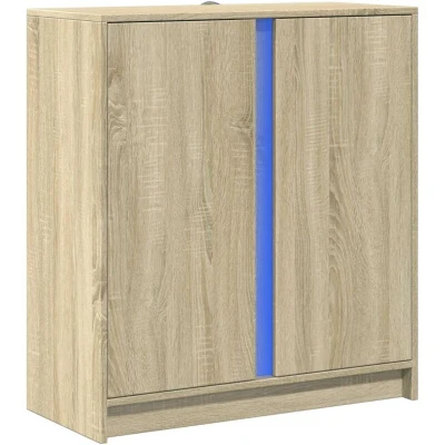Image of vidaXL Sideboard with LED Sonoma Oak 77x34x85 cm Engineered Wood