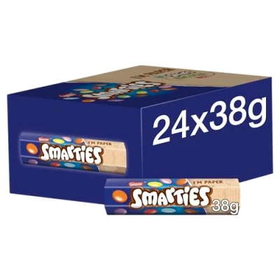 Image of Nestle Smarties Milk Chocolate Tube 38g (Pack of 24) 12553258