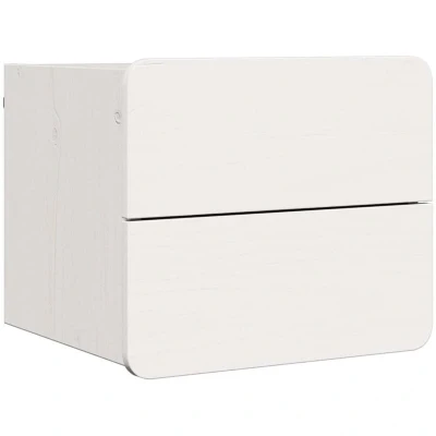 Image of vidaXL Bedside Table with Drawer White 39 x 34 33 cm Solid pine wood