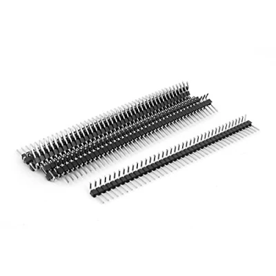 Image of sourcing map Right Angle Single Row 40 pin 2.54mm Male Header for Breadboard (Pack of 10)