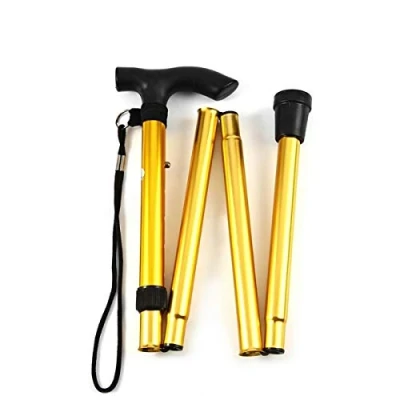Image of Light Weight Walking stick Adjustable Folding Canes Sticks For Men Women Walk gold