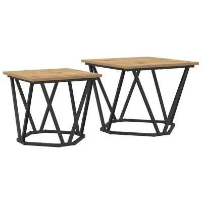 Image of vidaXL Side Tables 2 pcs Artisan Oak Engineered Wood