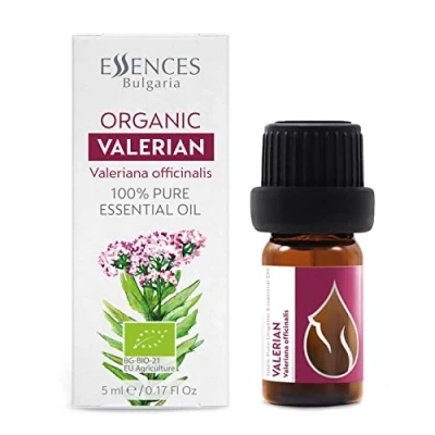 Image of Essences Bulgaria Organic Valerian Essential Oil 5ml Valeriana officinalis for Good Sleep, Relaxation, Stress Relief Aromatherapy Therapeutic Grade 100% Pure