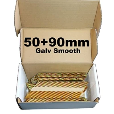 Image of Mixed Pack 500 x 50mm Galv Ring + 90mm Smooth Framing Nails,Clipped D Head, for DEWALT 18v Cordless DCN692