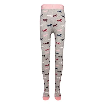Image of Ewers Girl&#039;s Tights Horses, 40 den, Gray, 110 116