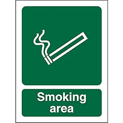 Image of Seco Smoking Area Sign, 200mm x 300mm 1mm Semi Rigid Plastic