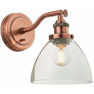 Image of Hansen 1 Light Wall Glass, Aged Copper Plate, E14