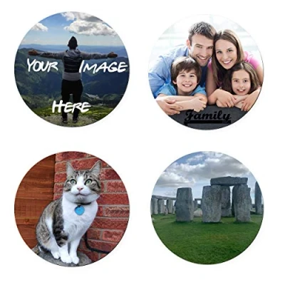 Image of Personalised Photo Coasters Your Image, Photo, Text, Logo. Wine Drinks Tea Coffee Mat (4x Round)