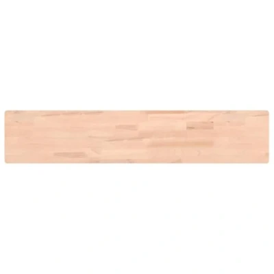 Image of vidaXL Solid Beech Wood Floating Wall Shelf Multifunctional Wooden Display Unit with Rounded Corners for Living Room, Office, Study Easy to Clean