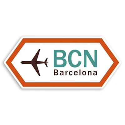 Image of 2 x 10cm BCN Barcelona Airport Vinyl Stickers Spain Luggage Sticker #31116 (10cm Wide)
