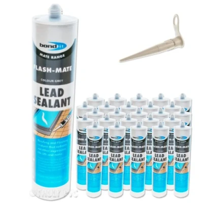 Image of 25 x Bond It Flash Mate Grey Flashing Silicone Lead Sealant EU3 Seals and Repairs Lead, leaks Saves Using Mortar on flashings.