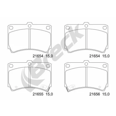 Image of B0923329Z, B09249290, B09249290A, B45533292, B4553329Z Brake pad set BRECK 21654 00 702 10 with acoustic wear warning accessories