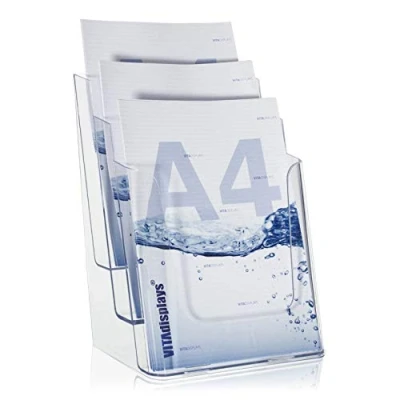 Image of VITAdisplays® NE 240 3 Tier A4 Table Leaflet Stand Clear