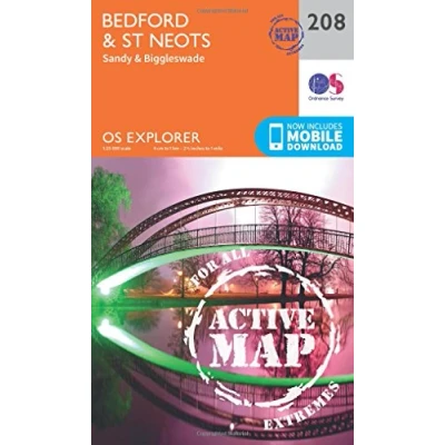 Image of Explorer Active 208 Bedford &amp; St Neots Map With Digital Version