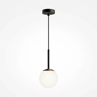 Image of Maytoni Basic Form 15cm Modern Globe Pendant Ceiling Light Matt Black E14