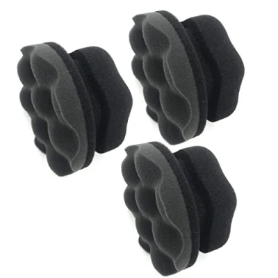Image of WANGCL 3pcs Tire Dressing Applicator Shine Pad with Hex Grip Design Reusable Cleaner Sponge