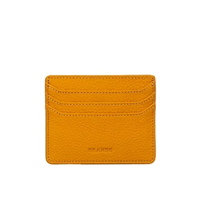 Image of grande 3633 Genuine Leather Card Holder for Women and Men Super Slim Minimalist Small Snap Wallet (Yellow)