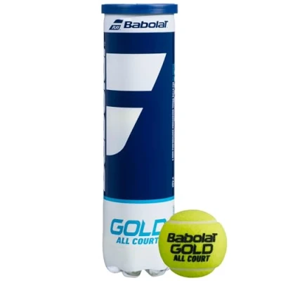 Image of Babolat Gold All Court X4 Balls, Adults, Unisex, Yellow (Black), One Size