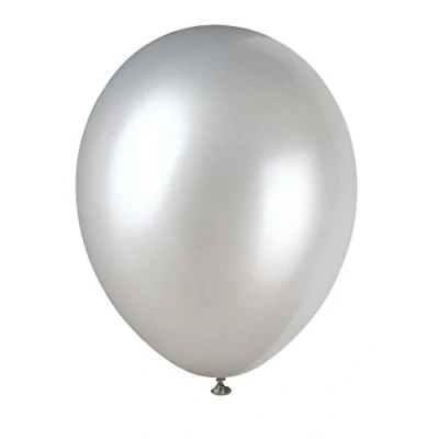 Image of Premium Shimmer Silver Pearlized Balloons (30cm) Pack of 8 Elegant Party Decorations