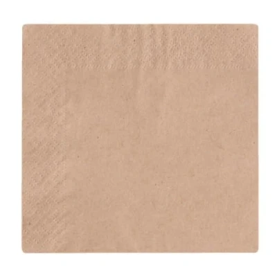Image of Vegware 2S4000 unbleached napkin, 24 cm, 2 Ply (Pack of 4000)
