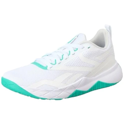 Image of Reebok Women&#039;s NFX Trainer Training Shoes, Footwear White/Black/Unleashed Green, 5 UK